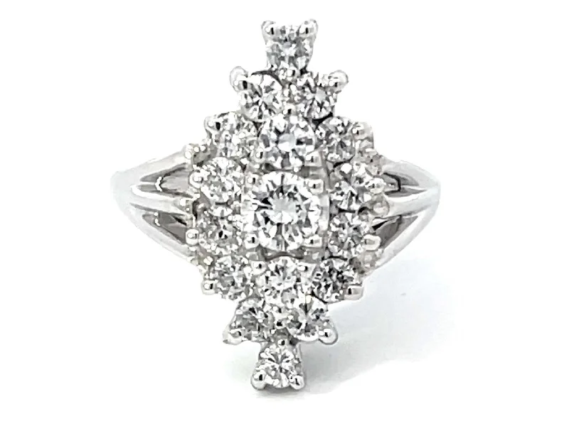 Diamond Cluster Ring in 14k White Gold