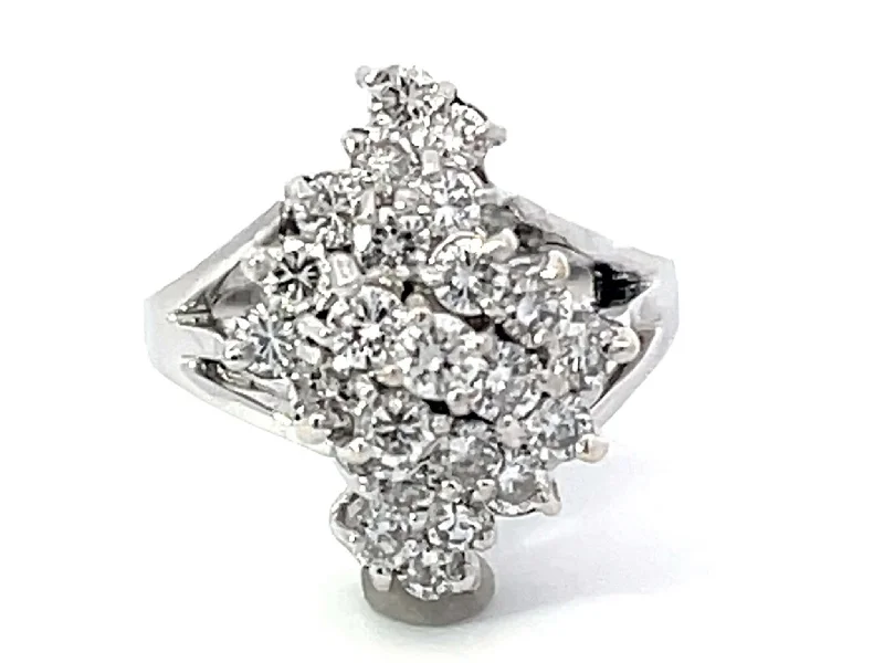 Diamond Cluster Ring in 14k White Gold