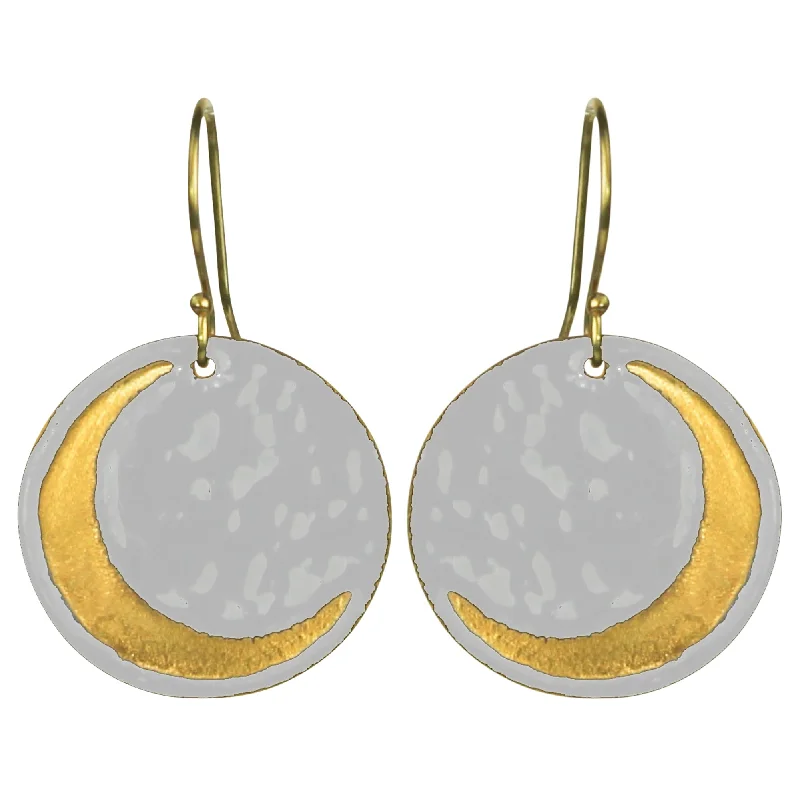 Earring - Crescent Moon, White