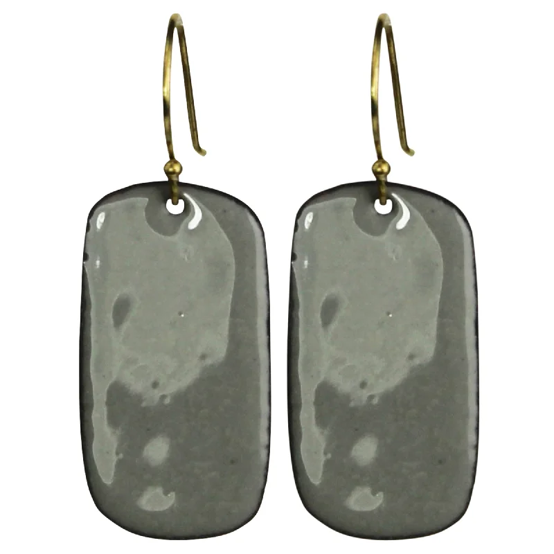 Earring - Rectangle Tab, Grey