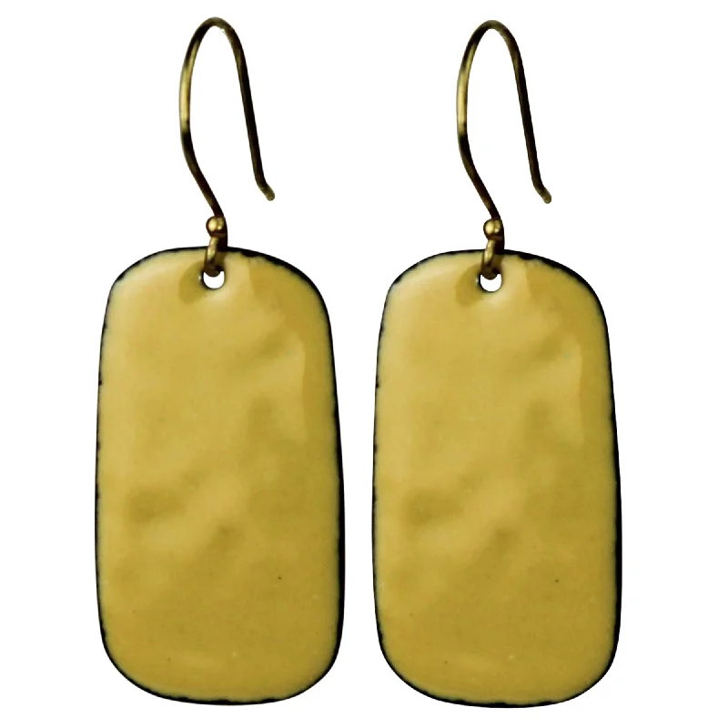 Earring - Rectangle Tab, Yellow