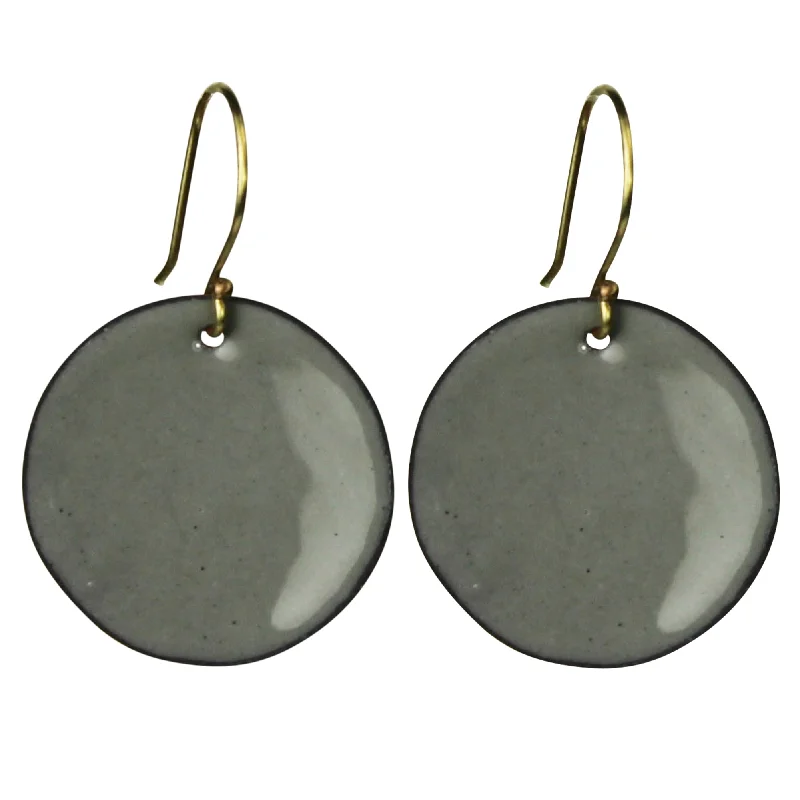 Earring - Round, Grey