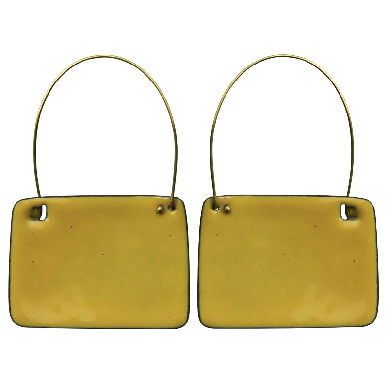 Earring - Rounded Trapezoid, Yellow