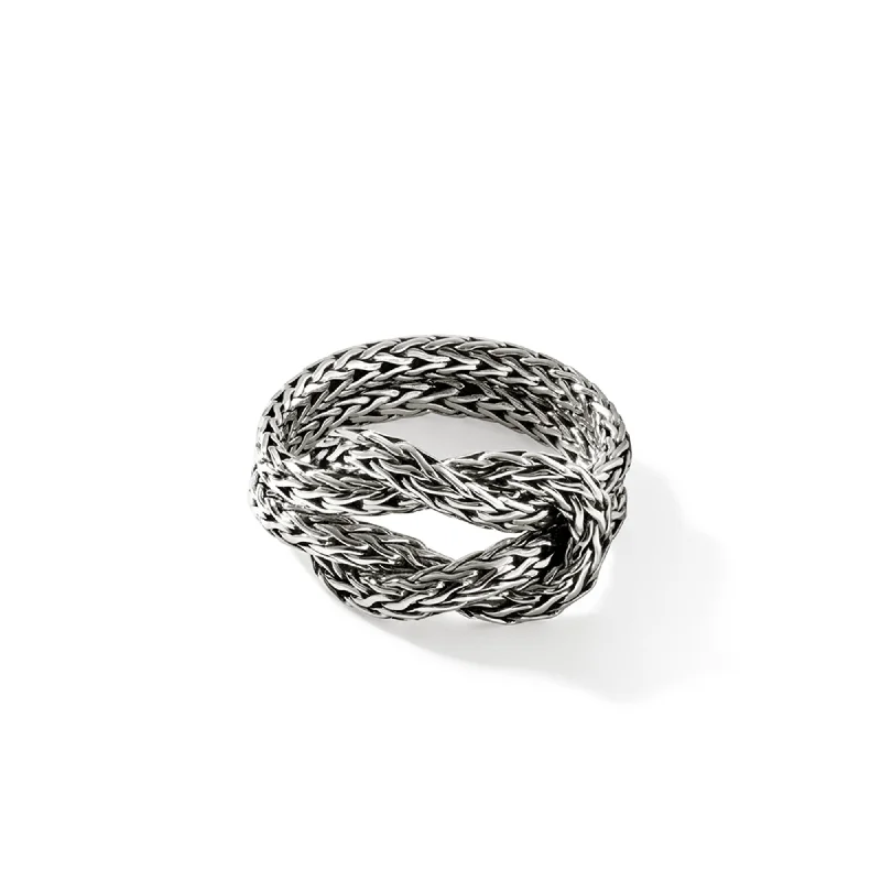 JOHN HARDY STERLING SILVER 2.5MM LOVE KNOT RING, SIZE 7