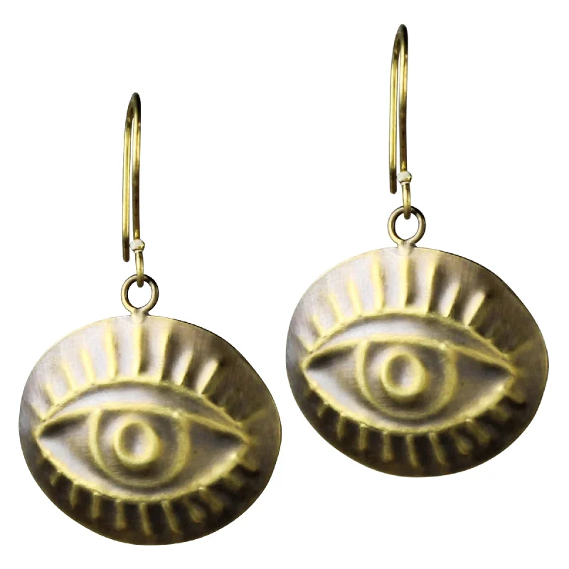 Eye Earring, Brass