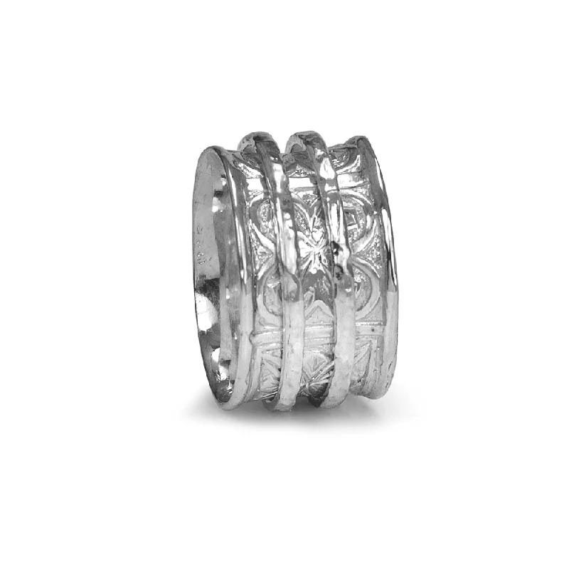 Faith Sterling Silver Meditation Fidget Ring