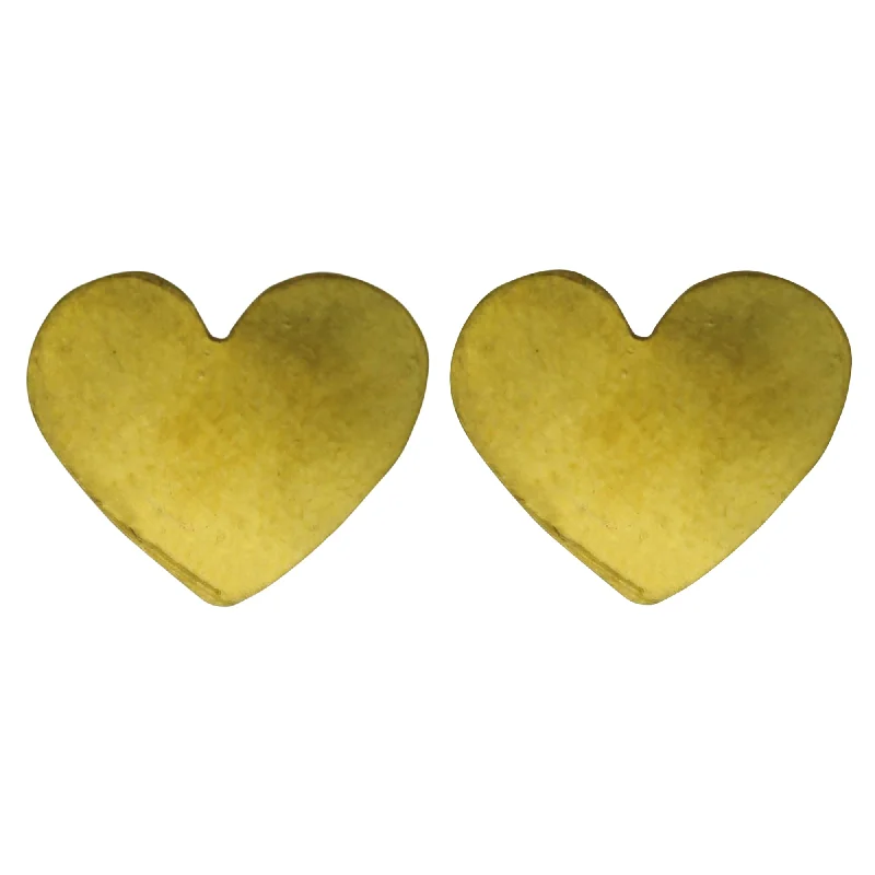 Gia Heart Post Earring, Brass