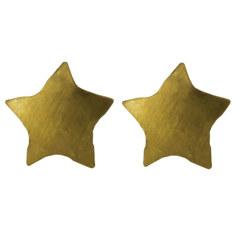 Gia Star Post Earring, Brass