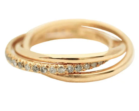 Grey Diamond Eternity Rolling 18K Gold Ring