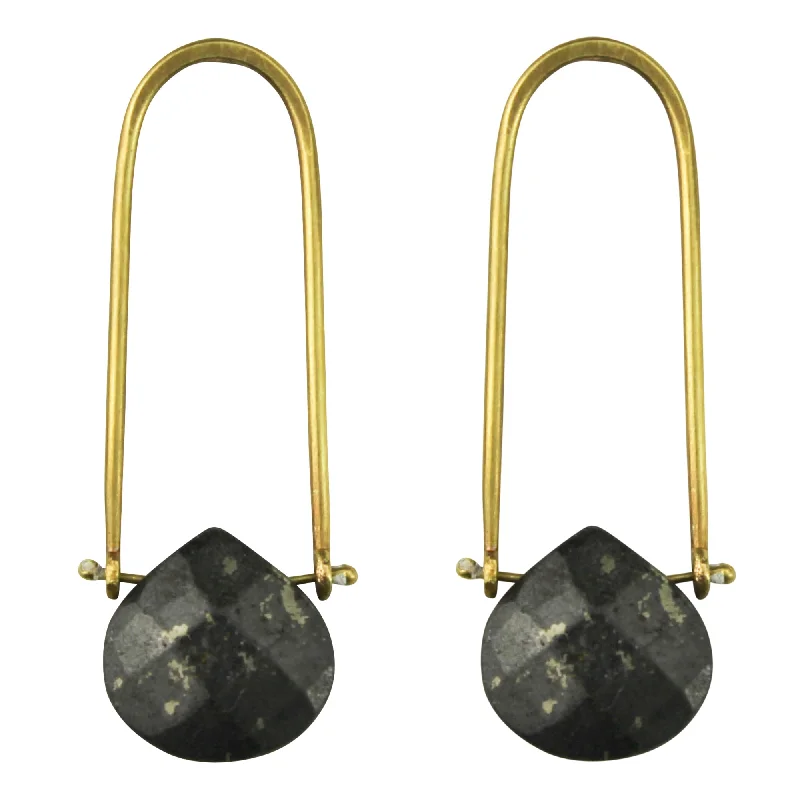 Ida Post Earring, Pyrite