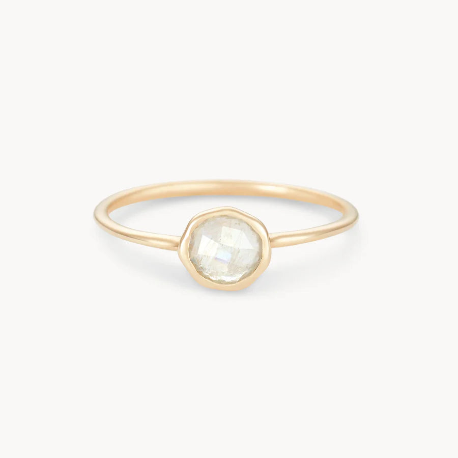 Moonstone Mini Mood Ring (10K Yellow Gold)