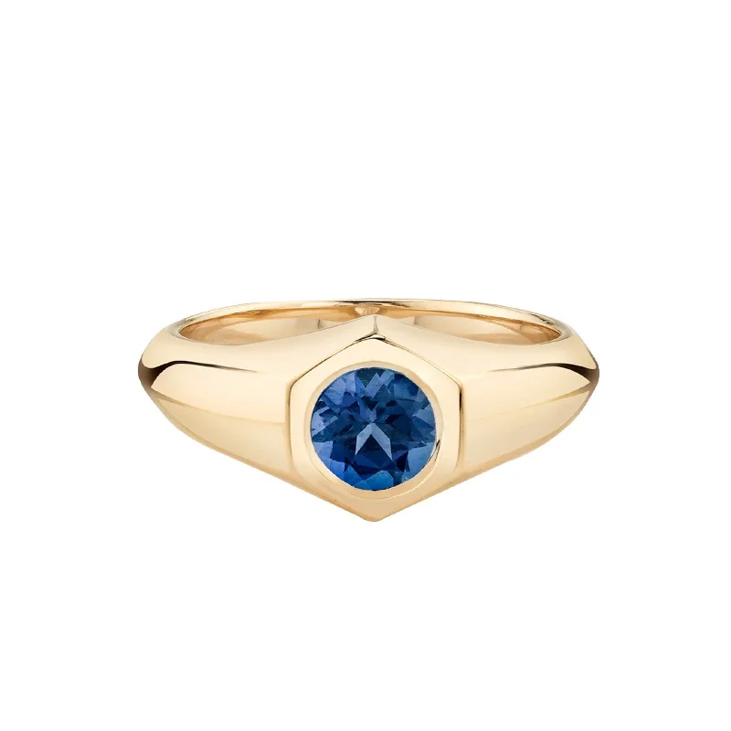 Birthstone Signet Ring - September Sapphire