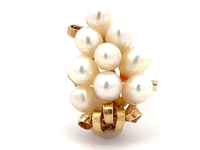 Ming's Hawaii Akoya Pearl Cluster Ring 14k Yellow Gold