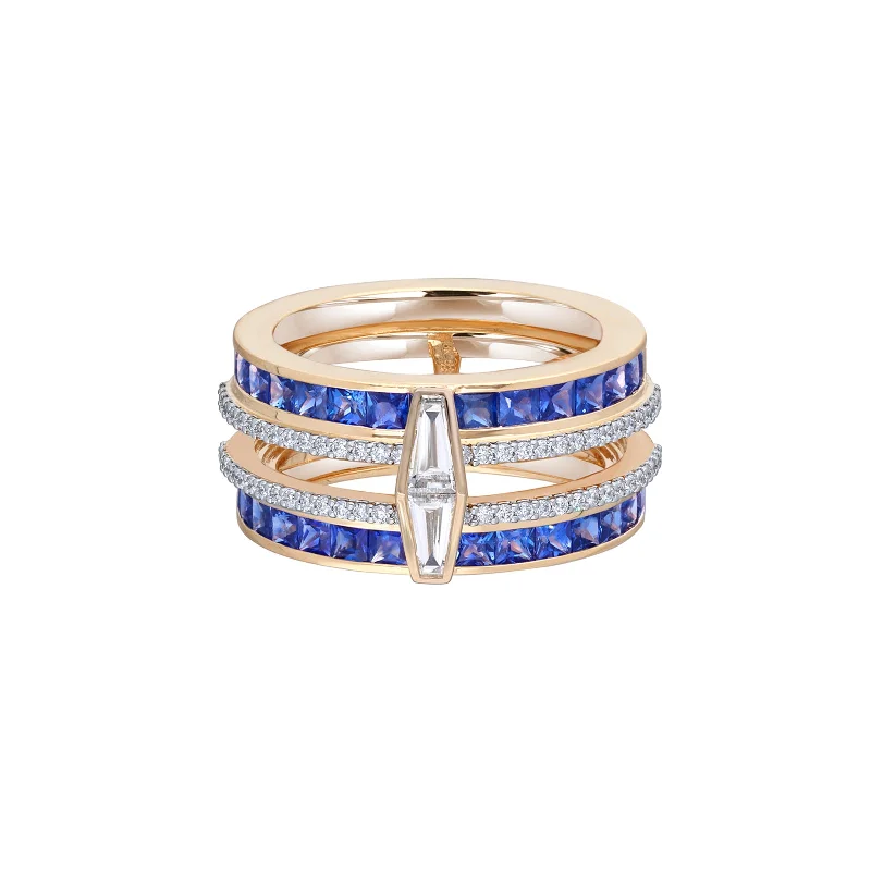 Blue Sapphire Kyoto Band Ring