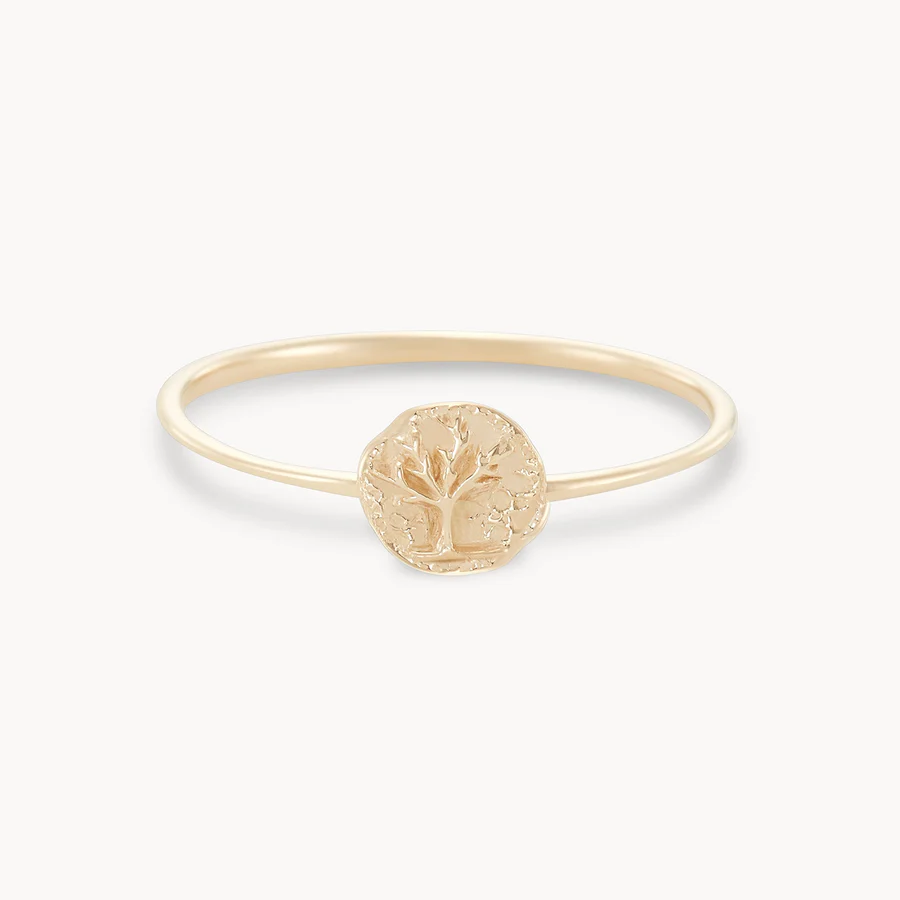 Tiny Tree of Life Ring (10K Yellow Gold)