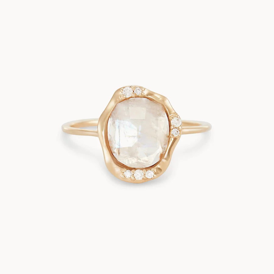 Moonstone Mood Ring (14K Gold)