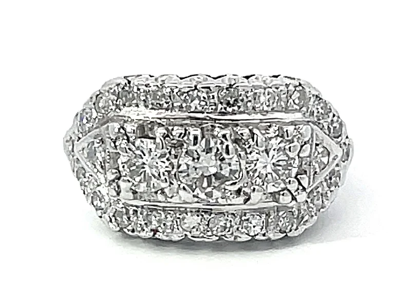 Multi Diamond Band Ring in 14k White Gold