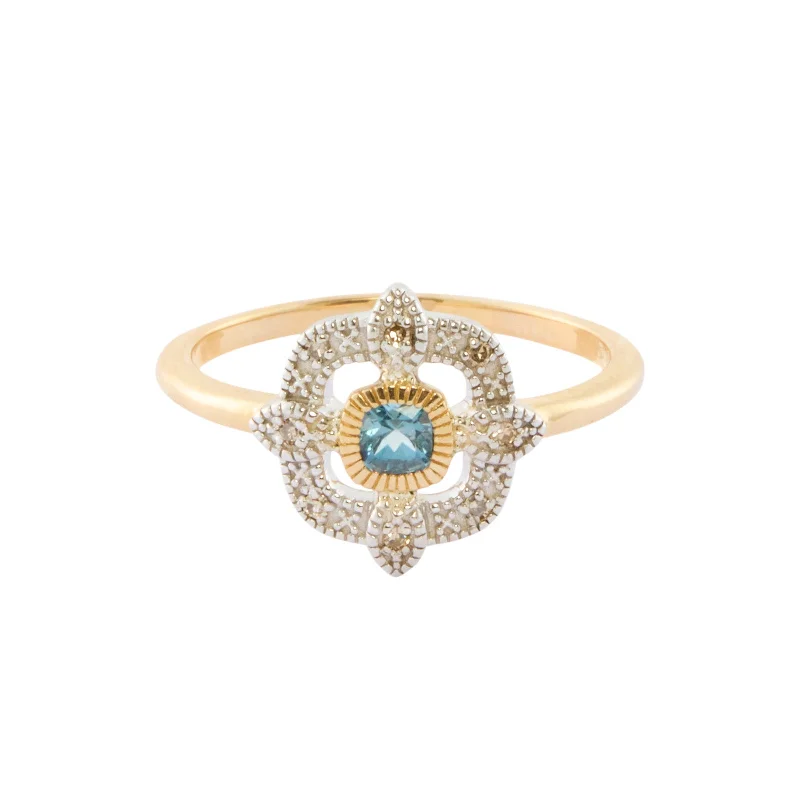 Bettina Ring - London Blue Topaz and Diamond