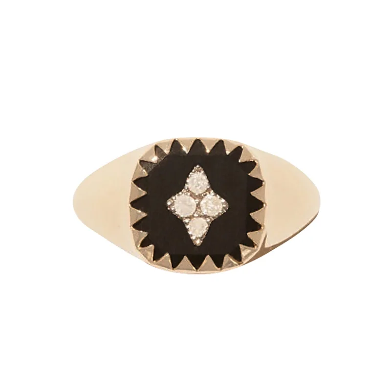 Black Pierrot Signet Ring