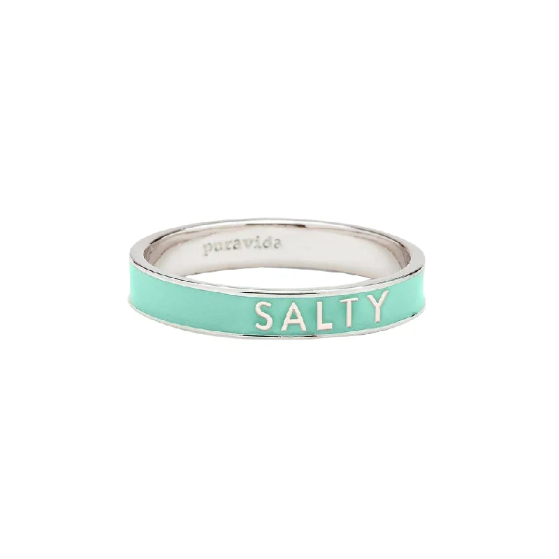 Pura Vida Salty Enamel Word Ring