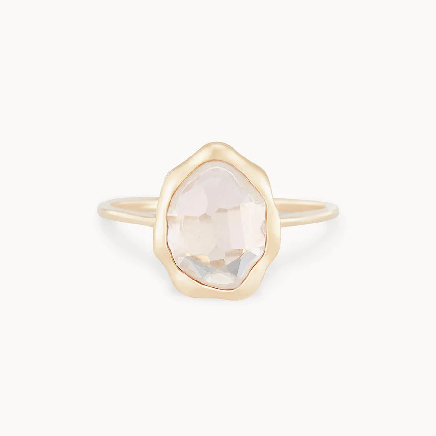 Rose Quartz Mood Ring (14K Gold)