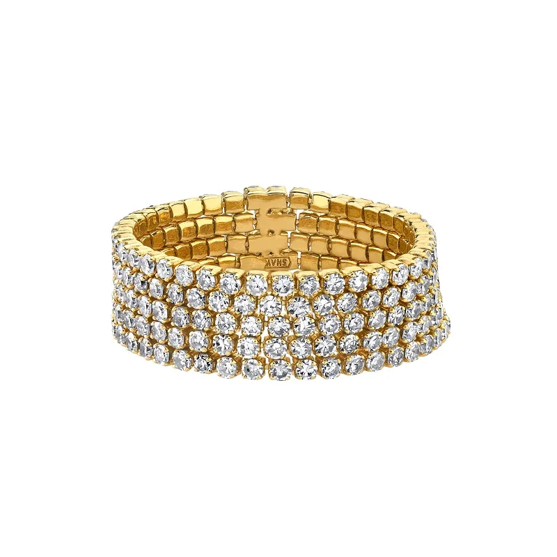 5 Thread Diamond Stack Ring - Yellow Gold