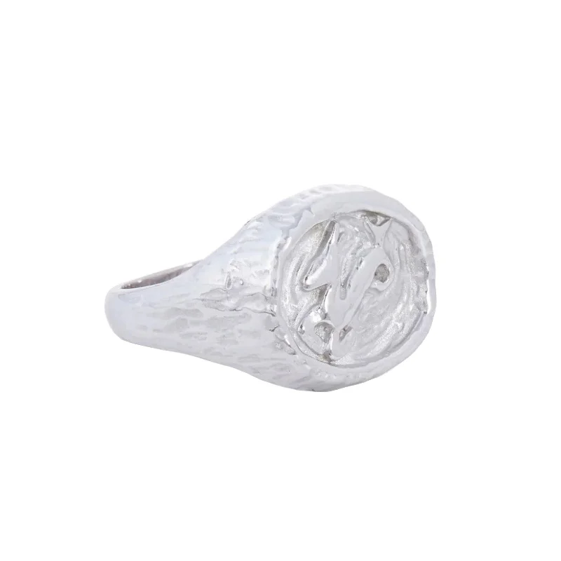 Capricorn Zodiac Ring - White Gold