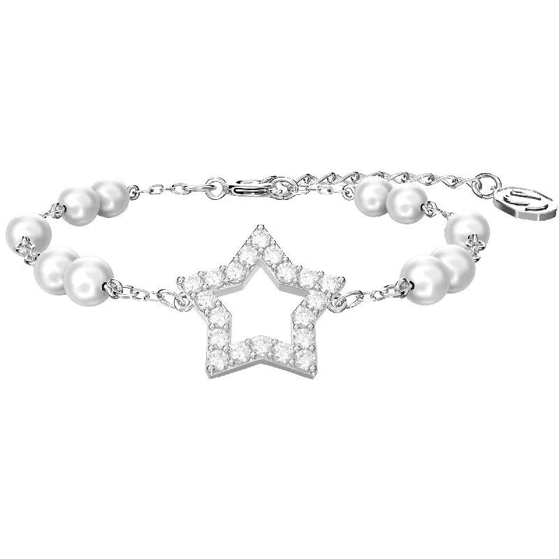 Swarovski Women's Bracelet - Stella Star White Rhodium Plated Spring Closure | 5645385