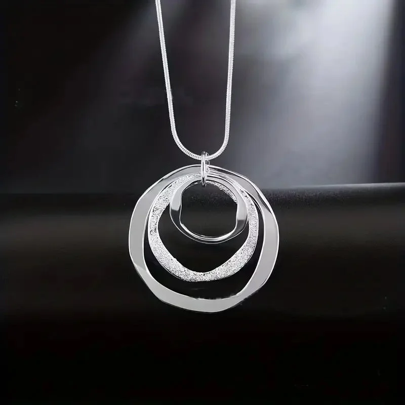 Three Rings Design Pendant Necklace