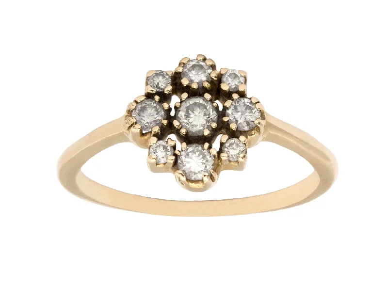 Grey Diamond Marie Cluster Ring